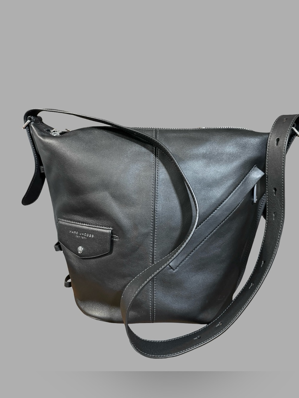 Authentic Marc Jacobs "The Sling" Black Leather Convertible Crossbody Bag